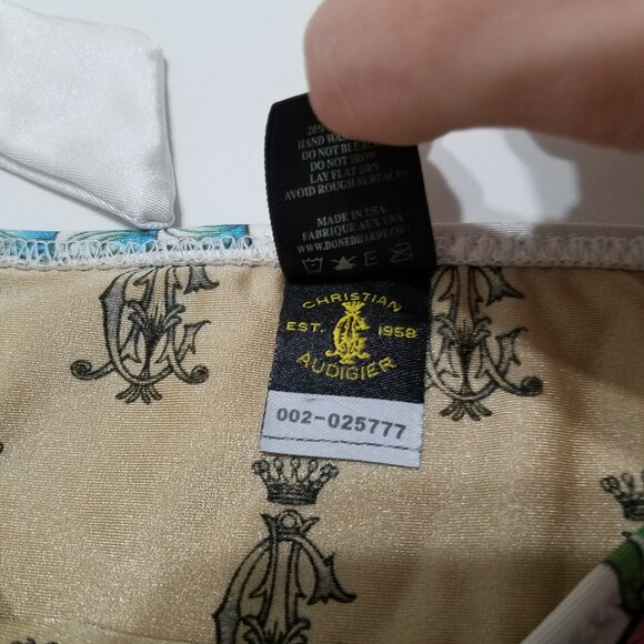 Christian Audigier Floral Print Swim Bikini Bottom Size M - Picture 7 of 8